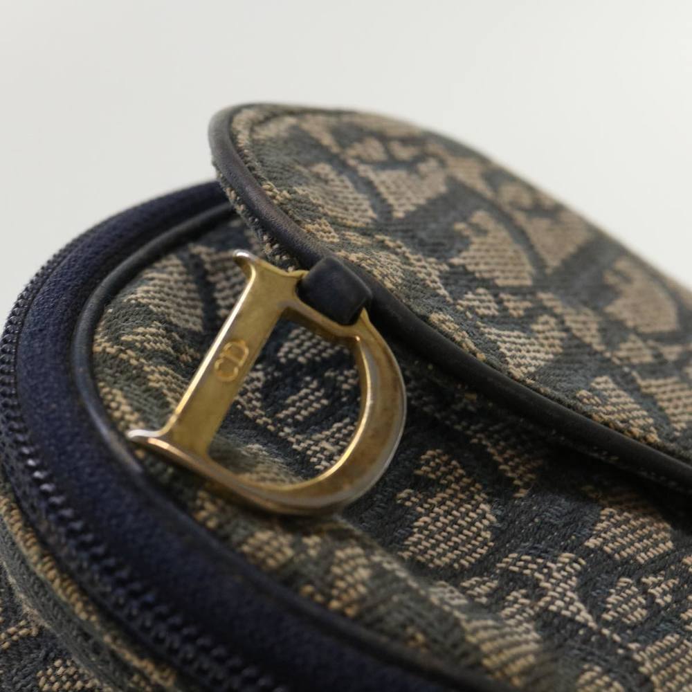 Christian Dior Trotter Canvas Saddle Pouch Navy Auth bs6504 - Picture 7 of 16